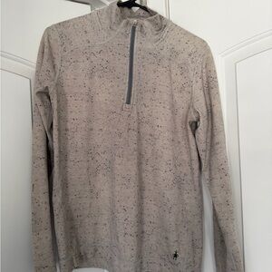 Smartwool Women's Light Gray Speckled 1/4 Zip-Up Sweater
